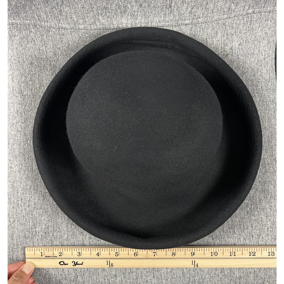 VTG Laura Ashley 100% Wool Hat Womens Black Derby Bowler Made In Great Britain - Picture 5 of 9